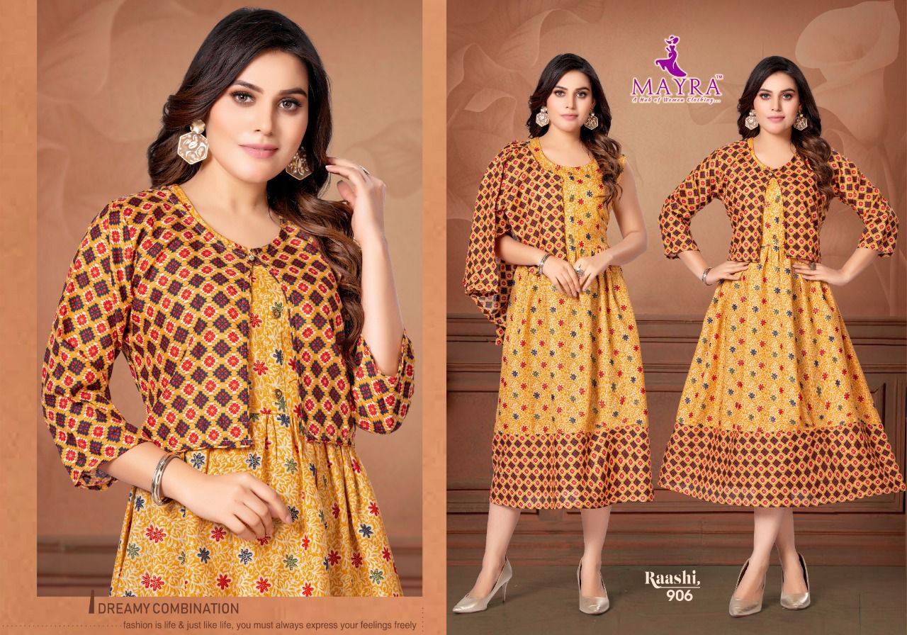 MAYRA  RAASHI Fancy Daily Wear Rayon Printed Designer Kurtis Collection